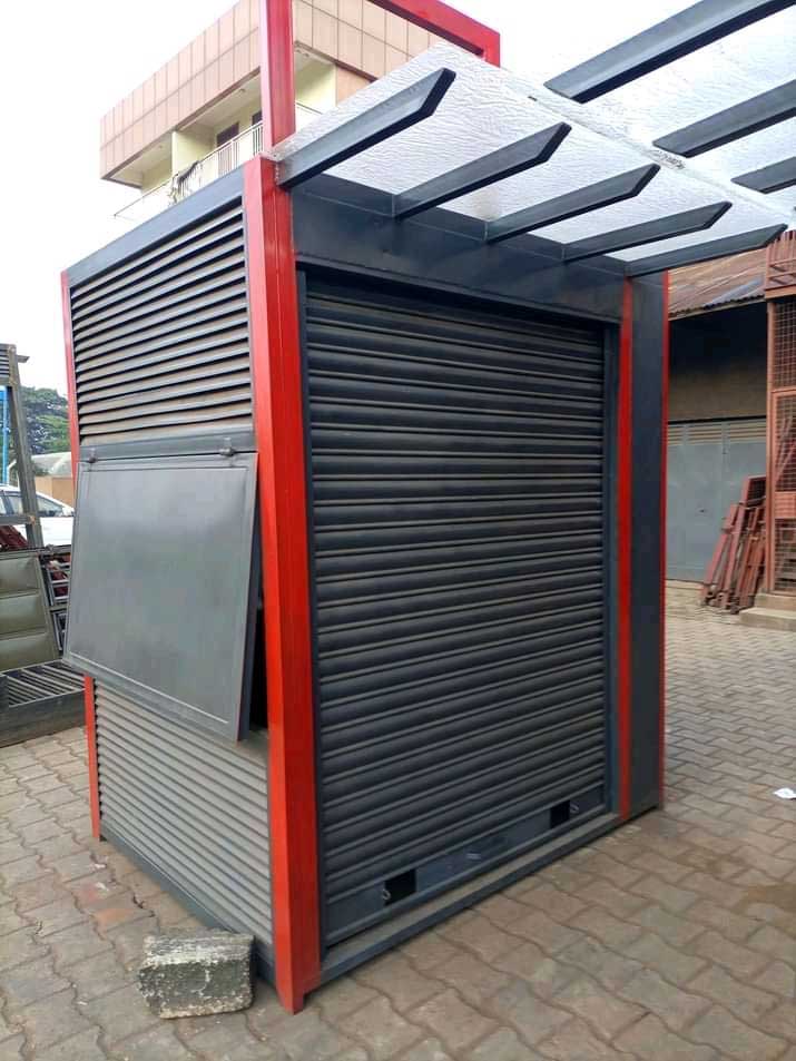 Kiosks in Uganda. Mini Pop Up Steel Shops Maker in Kampala Uganda, Steel, Metal Welding And Fabrication in Kampala Uganda. Metal Engineering Works, Metal Welders, Steel Fabrication, Metal Fabrication in Kampala Uganda, MI Engineering Concepts Ltd, Ugabox