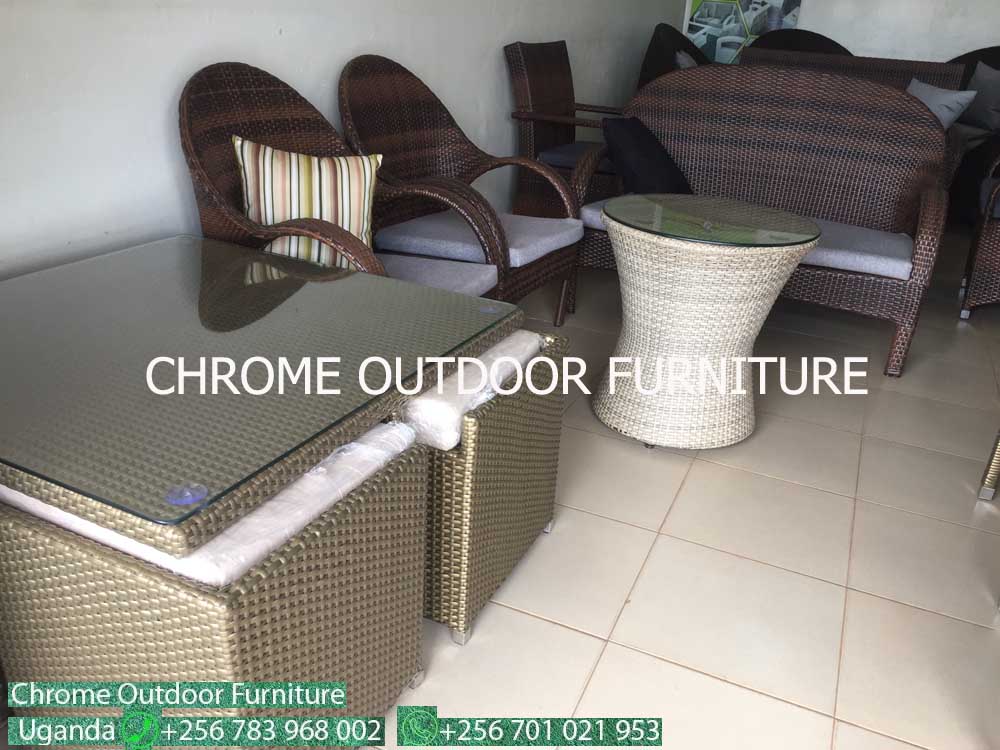 Outdoor Furniture for Sale in Uganda, Garden/Outdoor Furniture in Kampala Uganda. Home, Hotel, Restaurant/Bar Balcony Patio Furniture Uganda, Resin Wicker, Makers/Producers of All Weather Wicker Furniture in Uganda. Chrome Outdoor Furniture Uganda Product, Ugabox