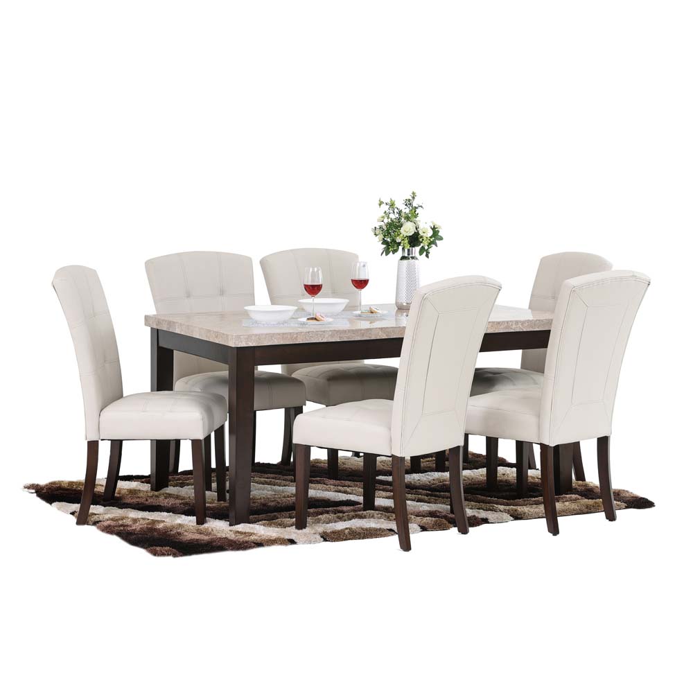 Dining Table (Brody 1+6 Marble Dining Set Dark Walnut), Dining Room Furniture for Sale in Kampala Uganda, Office and Home Furniture in Uganda, Hotel Furniture Shop in Kampala Uganda, Danube Home Uganda, Ugabox