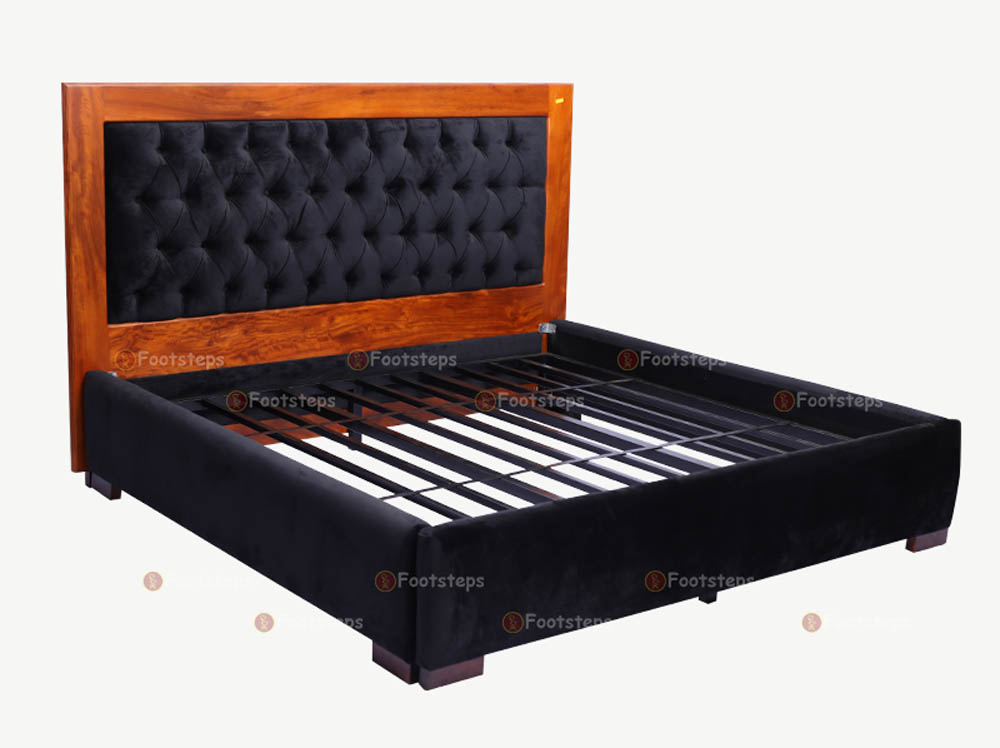 Black Upholstered Bed for Sale in Kampala Uganda, Bedroom Furniture, Hotel Furniture, Home Furniture, Office Furniture in Uganda, Home Furniture Shop in Kampala Uganda. Footsteps Furniture Company Uganda, Ugabox