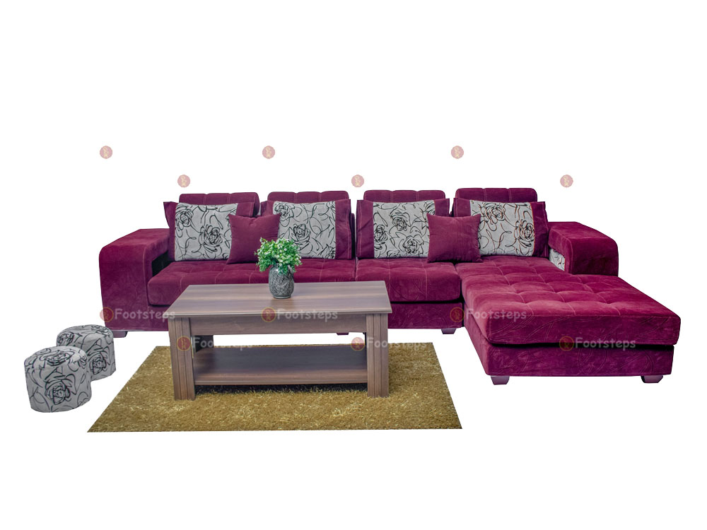 L-Shaped Sofa Set Maroon | Sofa Sets for Sale in Kampala Uganda. Other Furniture Services: Bedroom Furniture, Hotel Furniture, Home Furniture, Office Furniture in Uganda, Furniture Shop in Kampala Uganda. Footsteps Furniture Company Uganda, Ugabox