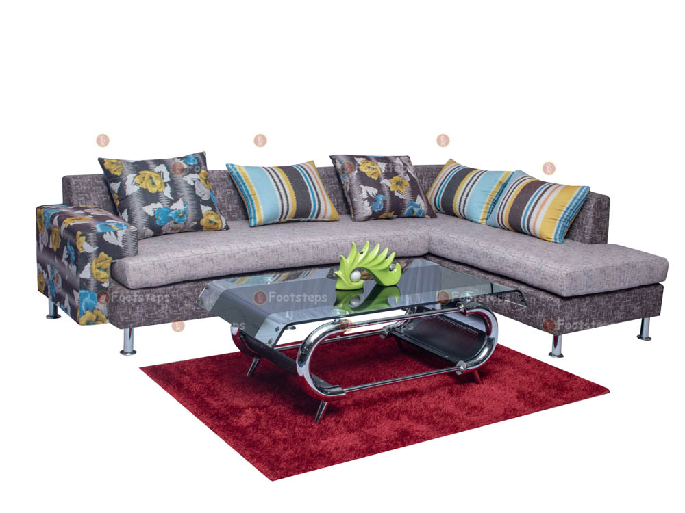 Multi Color L-Shaped Sofa Set | Sofa Sets for Sale in Kampala Uganda. Other Furniture Services: Bedroom Furniture, Hotel Furniture, Home Furniture, Office Furniture in Uganda, Furniture Shop in Kampala Uganda. Footsteps Furniture Company Uganda, Ugabox
