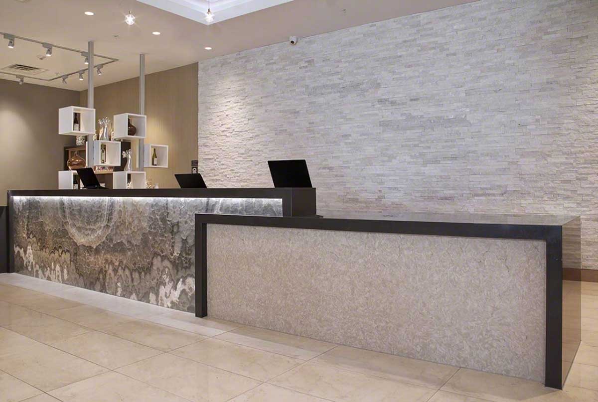 Granite/Marble Reception Desk/Counter/Worktop Installation Services in Kampala Uganda. Luxury Hotel And Office Stone Design And Installation Company in Uganda. Stone Design And Build, Installation, Granite/Marble Slabs-Tiles And Flooring Materials Supply in Uganda: Varni Granite, Marble And Terrazzo Uganda, Ugabox