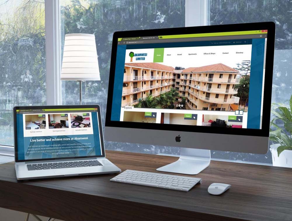 Akamwesi Hostel Website Design, Branding Design Kampala Uganda, Gideon Poet Works, Portfolio Kampala Uganda, Ugabox
