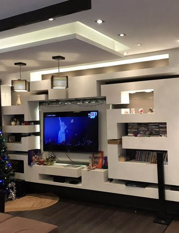 Gypsum TV Wall Unit Decoration Design in Kampala Uganda, TV Wall Units Maker, Gypsum Board Services, Hometec Interiors Ltd. Interior Design Company in Uganda, Ugabox