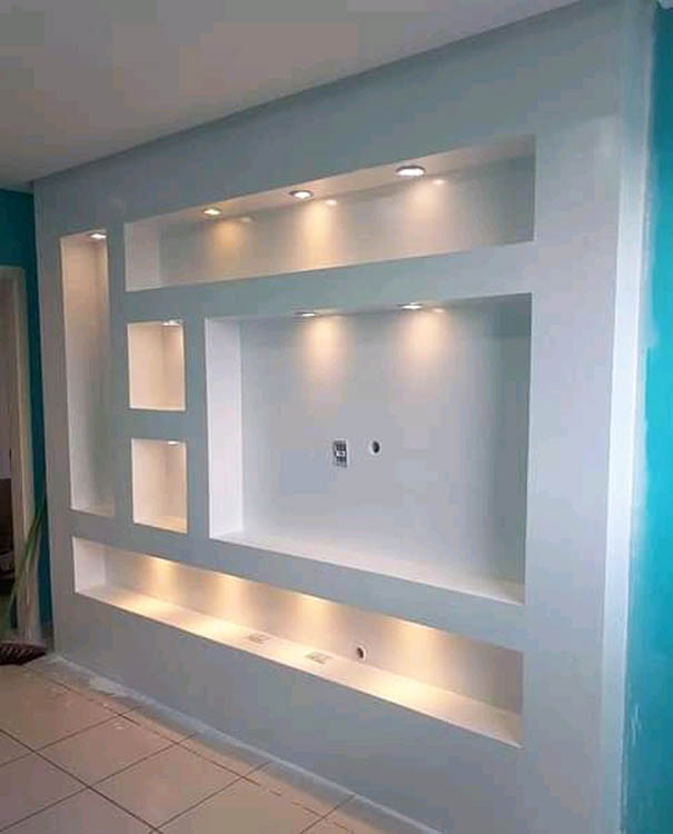 Gypsum TV Wall Unit Decoration Design in Kampala Uganda, TV Wall Units Maker, Gypsum Board Services, Hometec Interiors Ltd. Interior Design Company in Uganda, Ugabox