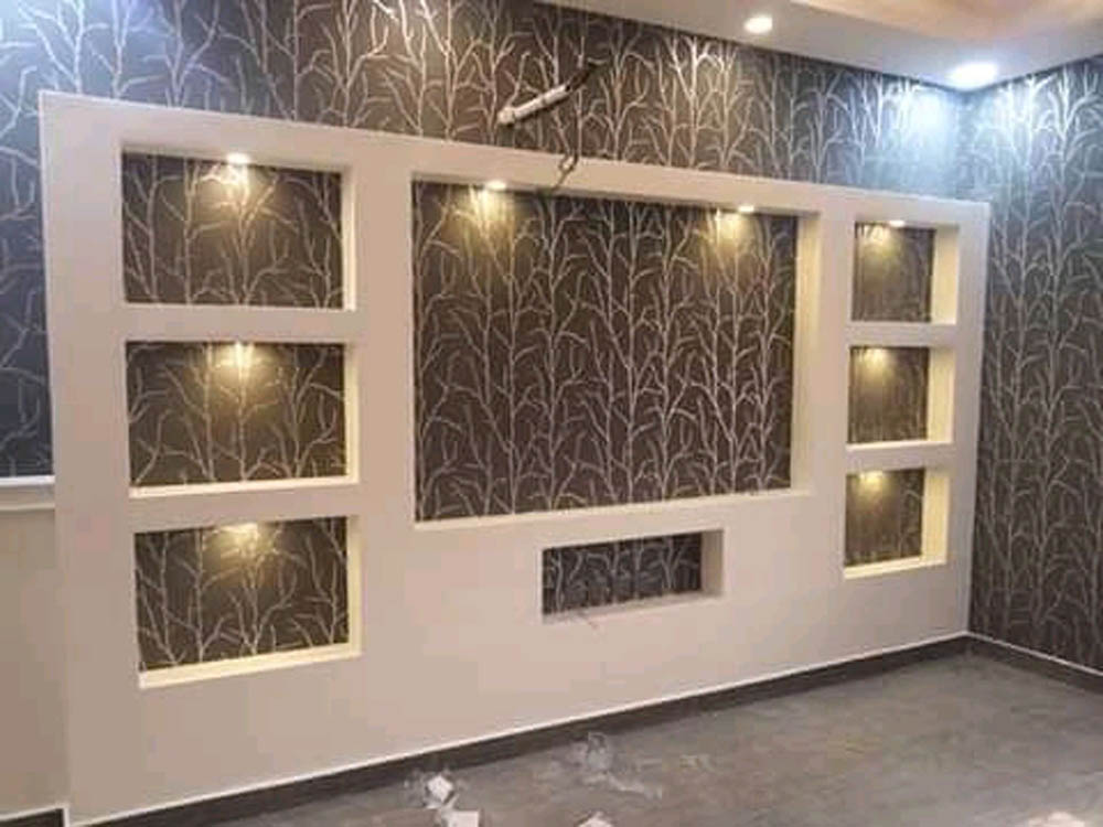 Gypsum TV Wall Unit Decoration Design in Kampala Uganda, TV Wall Units Maker, Gypsum Board Services, Hometec Interiors Ltd. Interior Design Company in Uganda, Ugabox
