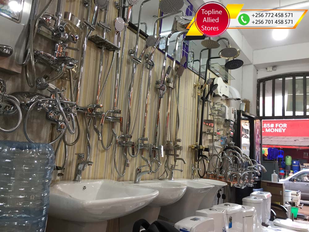 Sanitaryware in Uganda, Toilet & Bathroom Fittings and Accessories in Uganda, Topline Allied Stores Uganda for Supply of: Plumbing Materials, Building Materials, Kitchen Furnishing, Tiles, Ceramics and General Hardware in Nakasero Kampala Uganda, Ugabox