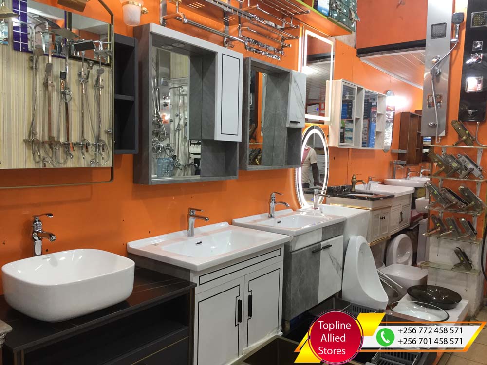 Sanitaryware in Uganda, Toilet & Bathroom Fittings and Accessories in Uganda, Topline Allied Stores Uganda for Supply of: Plumbing Materials, Building Materials, Kitchen Furnishing, Tiles, Ceramics and General Hardware in Nakasero Kampala Uganda, Ugabox