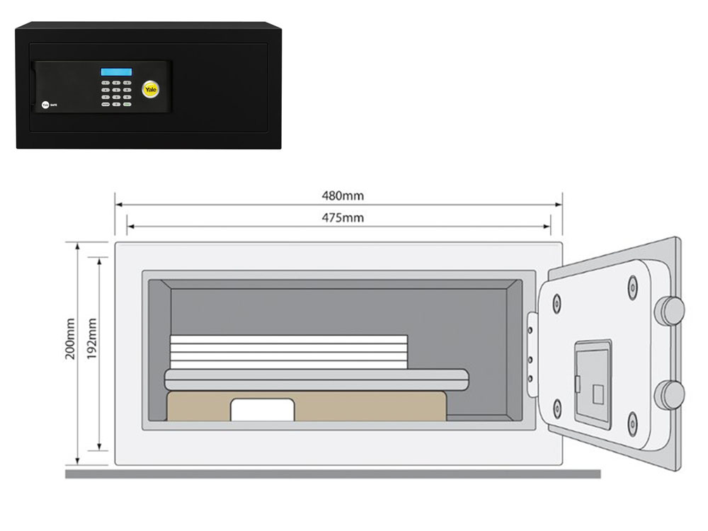 YLB-200-EB1 Security Laptop Safe in Kampala Uganda, Laptop Safes Technical Design & Measurements, Yale Security Safes, Security Systems in Uganda, Assa Abloy Products. Abloy Solutions Uganda, Ugabox