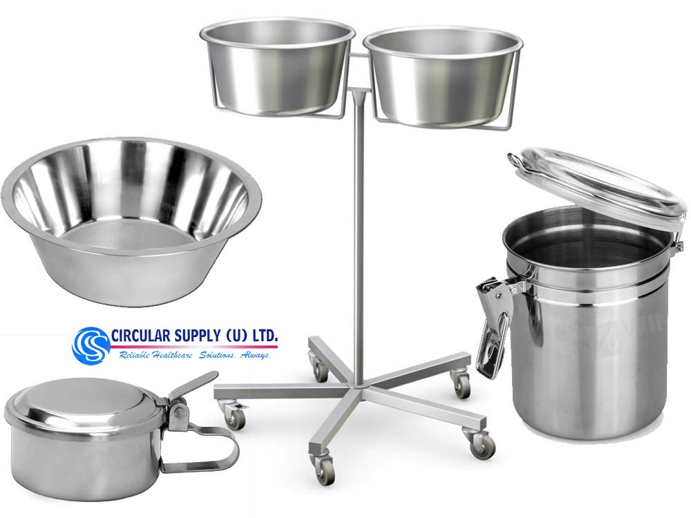 Stainless Steel Holloware for Sale in Kampala Uganda. Hospital, Clinic & Medical Holloware Uganda, Medical Supply, Medical Equipment, Hospital, Clinic & Medicare Equipment Kampala Uganda. Circular Supply Uganda, Ugabox