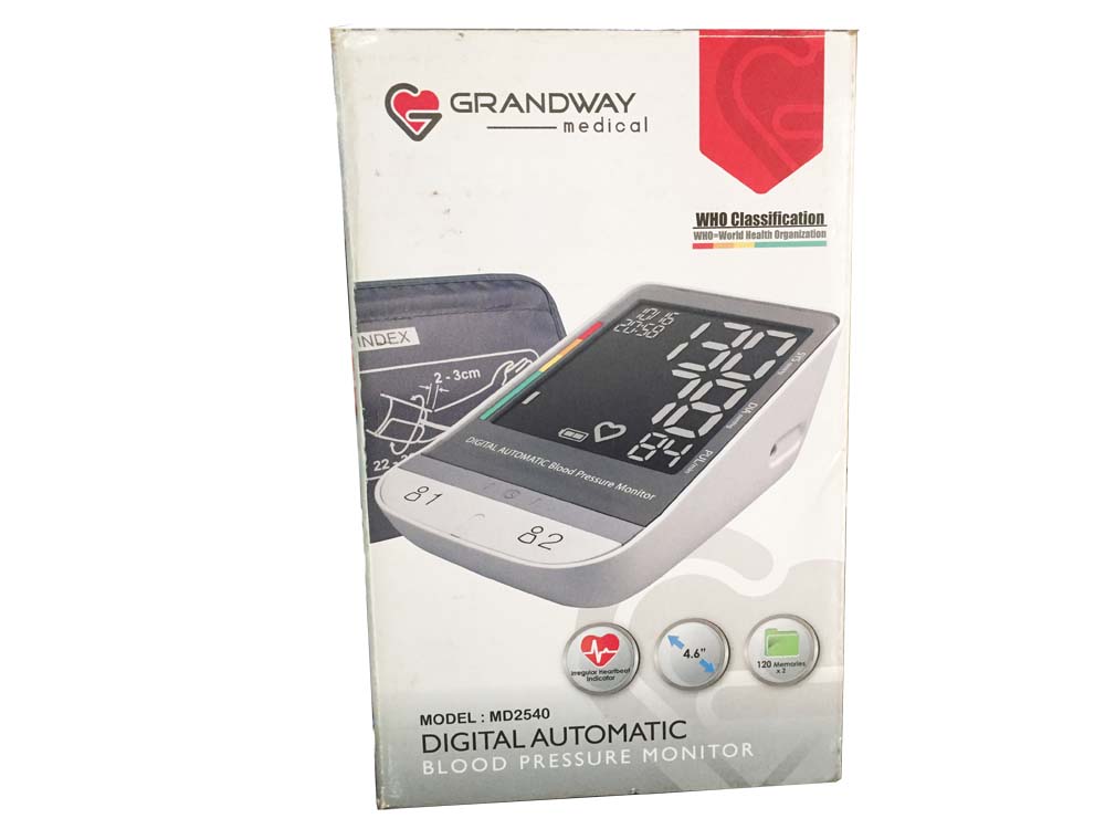 Grandway Medical Digital Automatic Pressure Monitor for Sale in Kampala Uganda. Digital Automatic Pressure Monitors in Uganda, Medical Supply, Medical Equipment, Hospital, Clinic & Medicare Equipment Kampala Uganda. Meridian Tech Systems Uganda, Ugabox