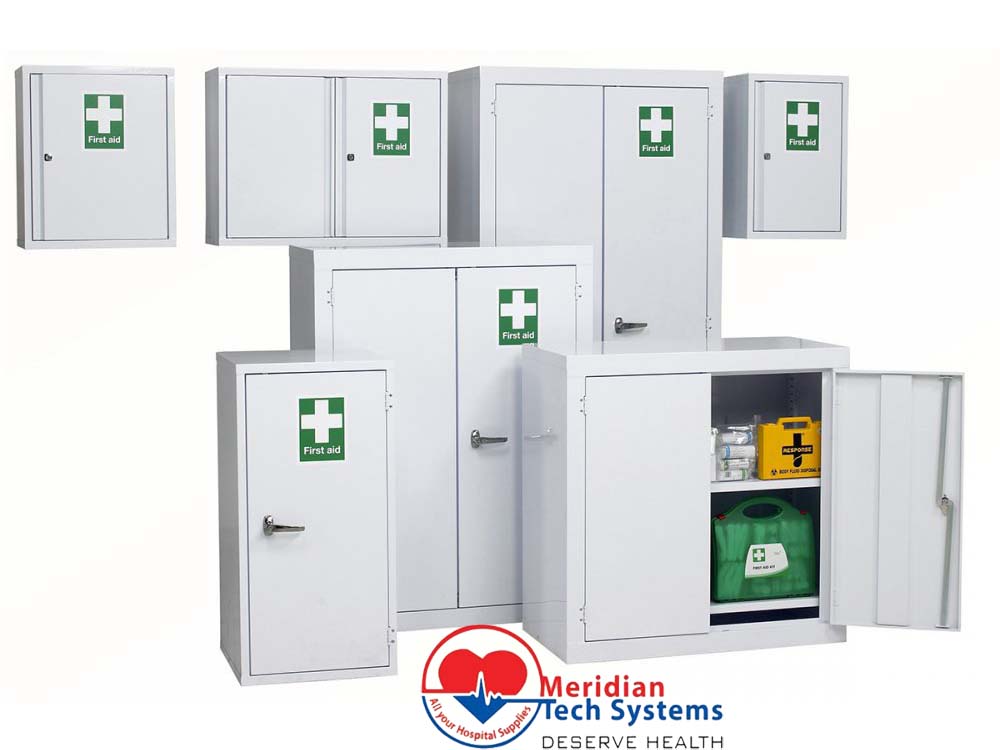 First Aid Wall Cabinets for Sale in Kampala Uganda. Emergency Medical Equipment, Emergency Kits in Uganda, Medical Supply, Medical Equipment, Hospital, Clinic & Medicare Equipment Kampala Uganda, Meridian Tech Systems Uganda, Ugabox