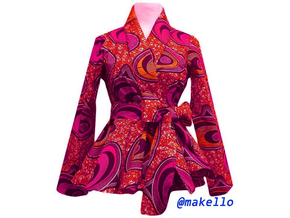 Wrapper Kitenge Coat, African Fashion Uganda, African Wear, African Prints, Kitenge Fashion Uganda, African Stylish Dresses in Uganda, African Design Fashion, At Makello Fashion Shop Kampala Uganda, Ugabox