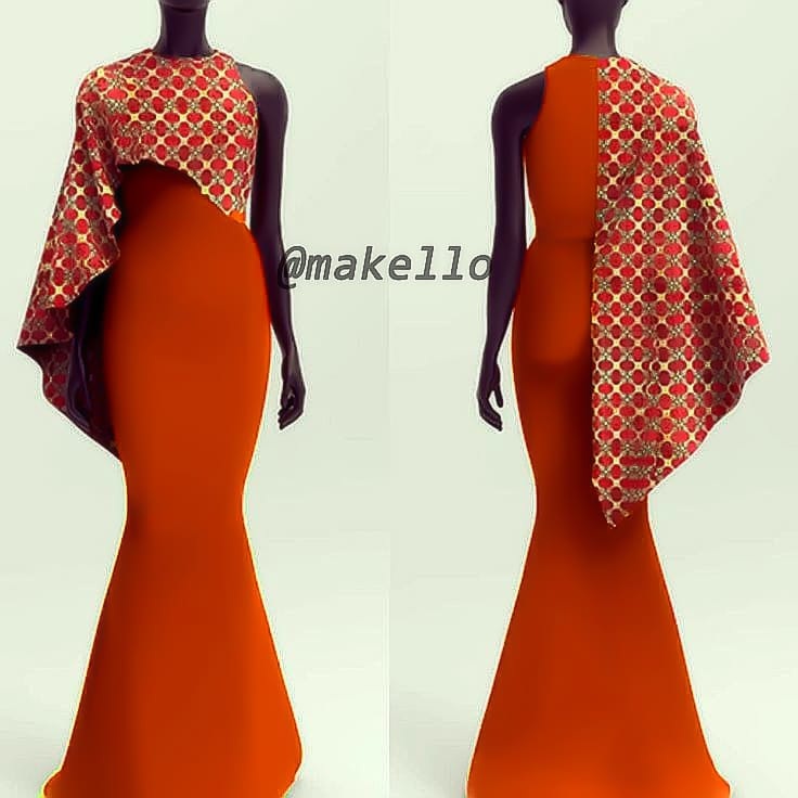 Flared Long Cape Dress (Mixed and Matched), African Fashion Uganda, African Wear, African Prints, Kitenge Fashion Uganda, African Stylish Dresses in Uganda, African Design Fashion, At Makello Fashion Shop Kampala Uganda, Ugabox