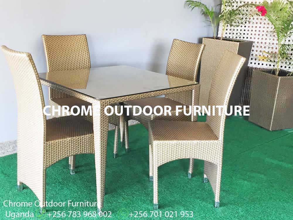 4 Outdoor Chairs and Glass Dining Table Uganda, Garden and Outdoor Furniture for Sale Kampala Uganda, Balcony, Patio Furniture Uganda, Resin Wicker, All Weather Wicker Uganda, Outdoor and Garden Furniture Manufacturer in Uganda, Ugabox