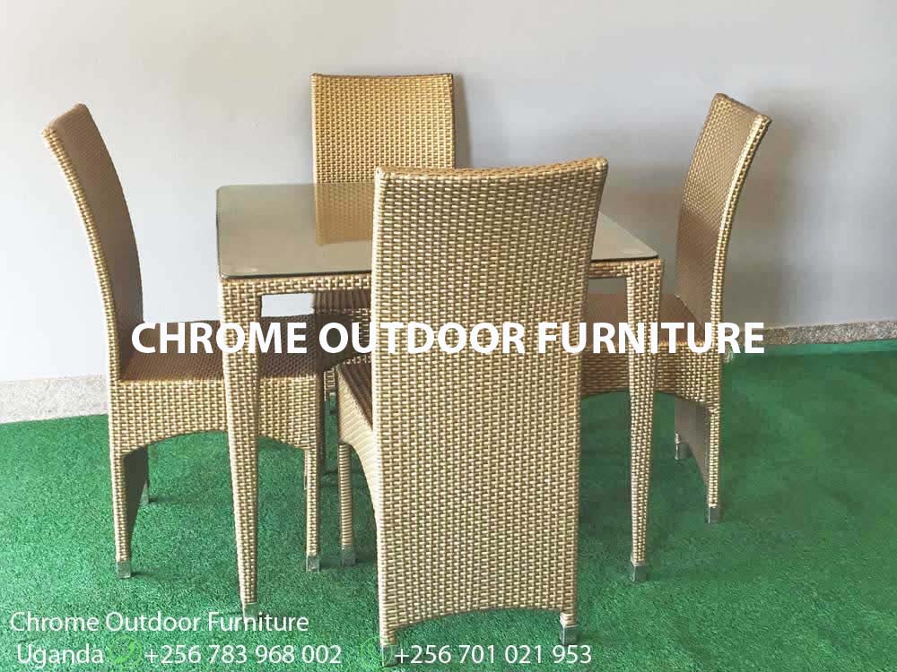 4 Outdoor Chairs and Glass Dining Table Uganda, Garden and Outdoor Furniture for Sale Kampala Uganda, Balcony, Patio Furniture Uganda, Resin Wicker, All Weather Wicker Uganda, Outdoor and Garden Furniture Manufacturer in Uganda, Ugabox